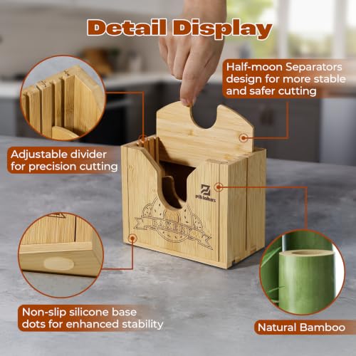 Image of Piklohas 2026 Bagel Slicer, Bamboo Bread Slicer for Small and Large Bagels