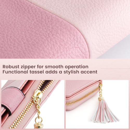 Image of Pomelo Best RFID Wallets for Women Multi Card Slots ID Window | Large Capacity, 12 Card Slots, Id Window, 3 Compartment, 2 Bill Hoder, Phone Pockets, Zipper Coin Pocket, Soft Leather