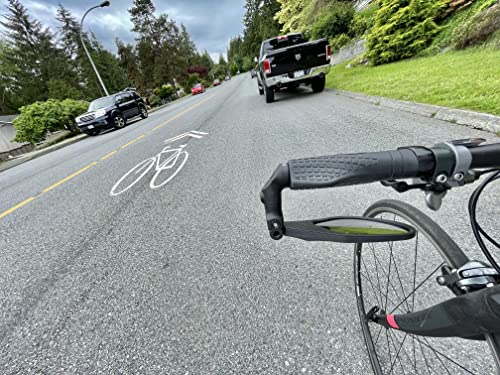 Hafny New Bar End Bike Mirror, Hd Automotive Grade Glass Lens, Large Surface, Shatterproof, Multi-Angle Adjustable, E-Bike Mirrors (Hf-M903Rb-Fr08) (Hf-M903Ls-Fr08 (Left Side, Silver Glass)) #TOP7