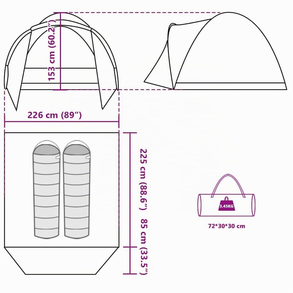 vidaXL Tente de pêche 2 Personnes Camouflage imperméable