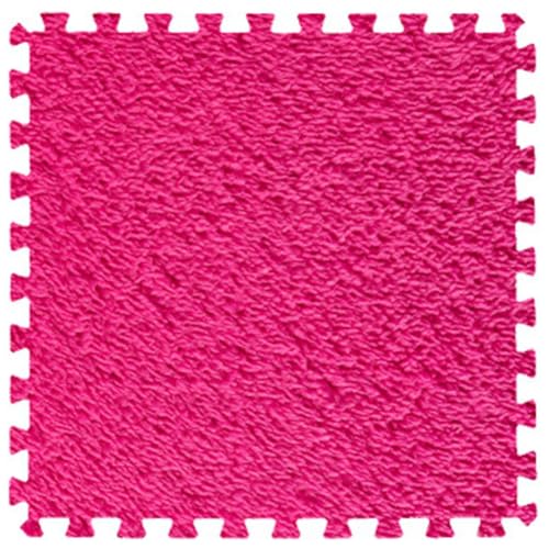 XLANDALYUEFA Estera del Piso del Rompecabezas de la Espuma, Losetas de Alfombra entrelazadas, Paquete 12, Multicolor, x Pulgadas(Rose Red)