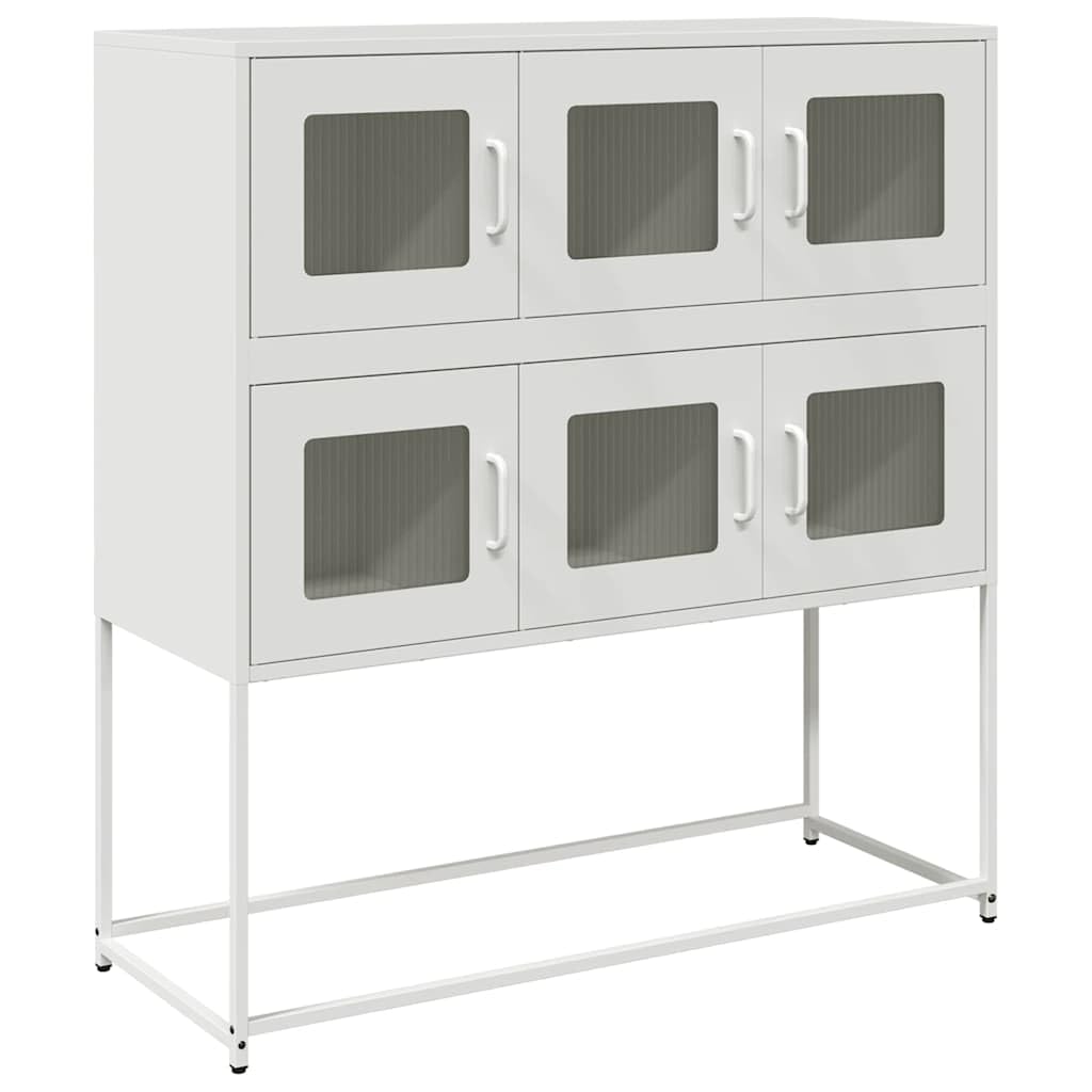 Aparador blanco 100,5 x 39 x 107 cm, armario de almacenamiento para oficina