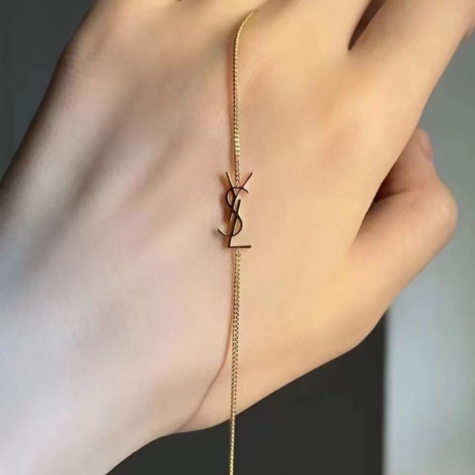 Luxury Gold Initial Bracelet for Women, Dainty Gold Link Bracelet, Trendy Minimalist Chain Bracelet for Jewelry Gift2