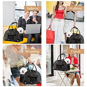   Dog-Carrier-Pet-Carrier-Dog-Purse-Foldable-Premium-PU-Leather-Cat-Carrier-Portable-Tote-Bag-Carrier-for-Cats-and-Small-Dogs-Black