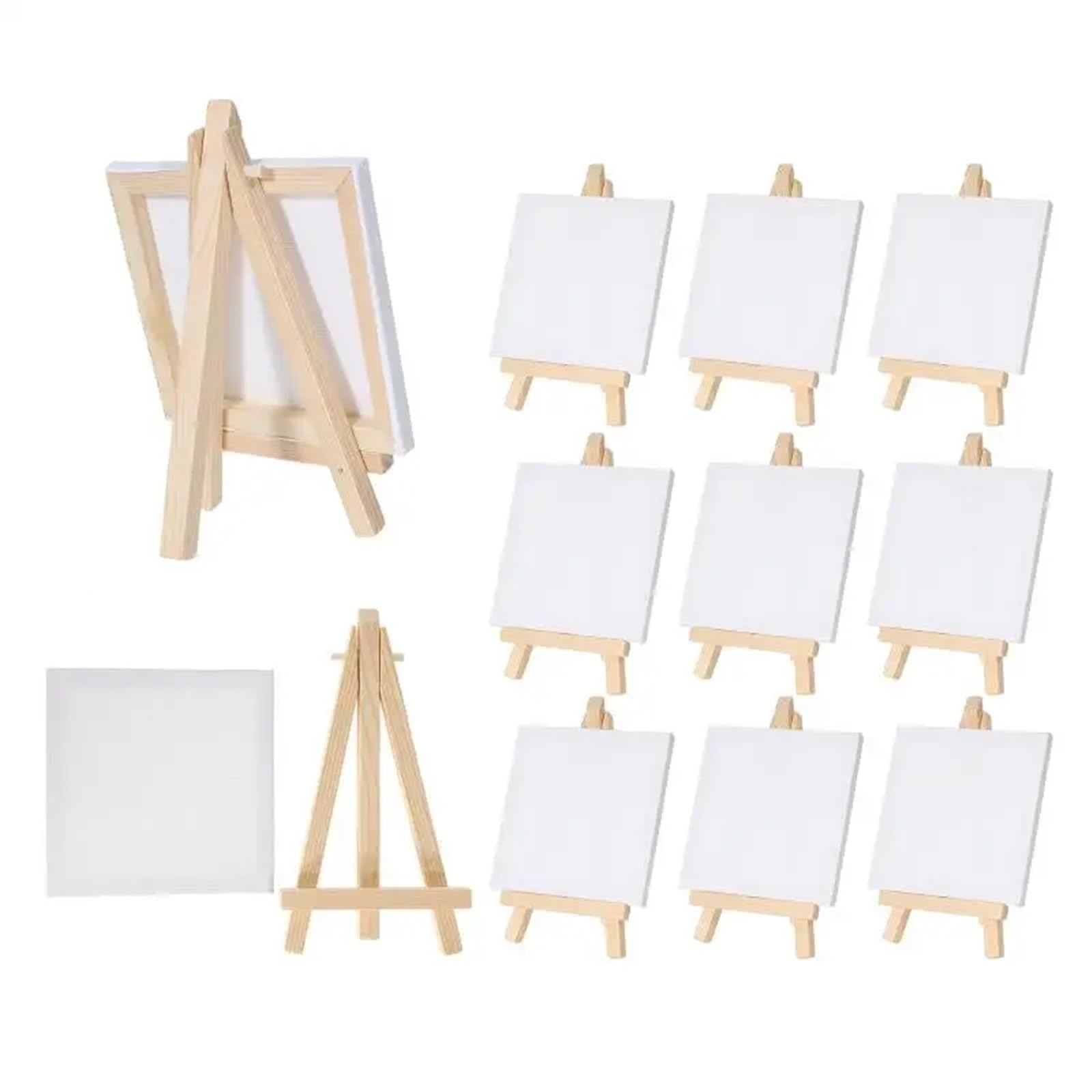 Malleinwände, 24-teilig, Mini-Staffelei-Set, 12,7 cm mit 7,6 x 7,6 cm Leinwand zum Malen (10 x 10 cm)