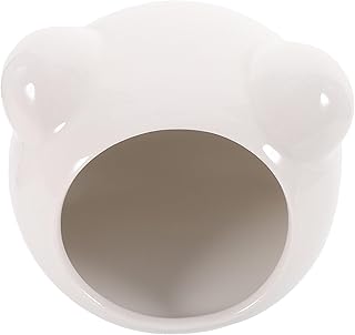 Ipetboom Hamster Ceramic Nest Summer Decor Ceramic Hamster House Small Animal Hideout Hedgehog Hideout Hamster Bed Hamster Home Ceramic Hamster Hut Hamster Nest Castor Ceramics White Pet