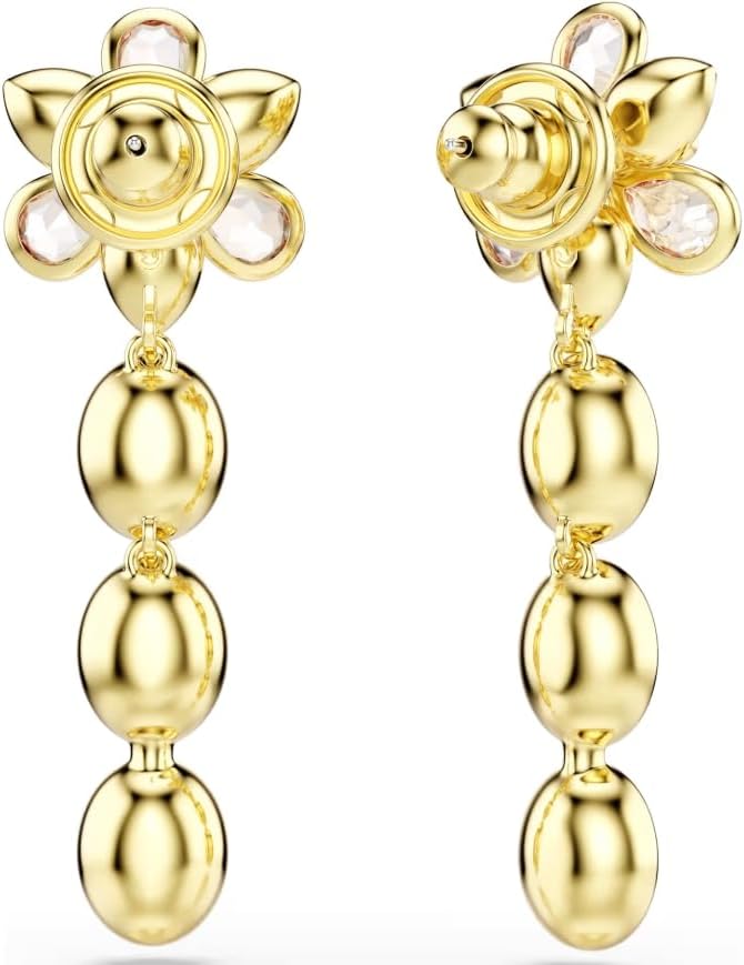 Idyllia drop earrings Mixed cuts, Flower, Multicolored, Gold-tone plated