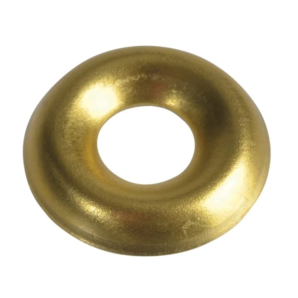 ForgePack Screw Cup Washers | No. 10's | Solid Brass, Polished | Pack 20