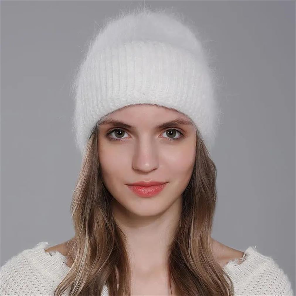 Cappello da donna invernale caldo peloso berretti cashmere cappelli lavorati a maglia per donna moda donna neve berretto da sci