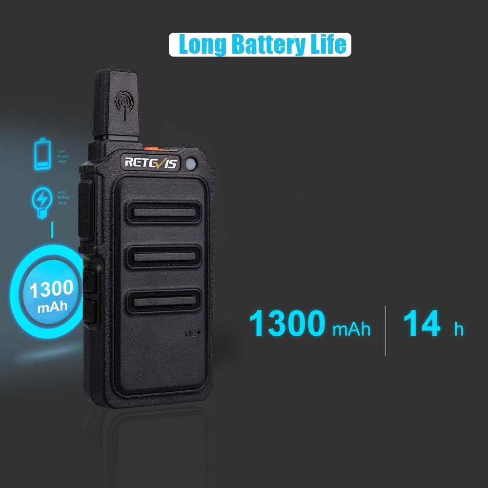 Flаѕh Dеаlѕ - 70% оƒƒ Retevis RT19 Walkie Talkies for Adults, Mini Two Way Radio, Walkie Talkies Rechargeable, with Earpiece, Hands Free, Metal Clip,1300mAh Battery(4 Pack)