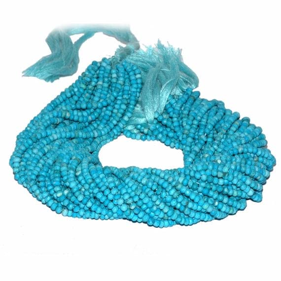 Rondelles en turquoise facettée de 4mm, l'âme des pierres naturelles pour vos bijoux