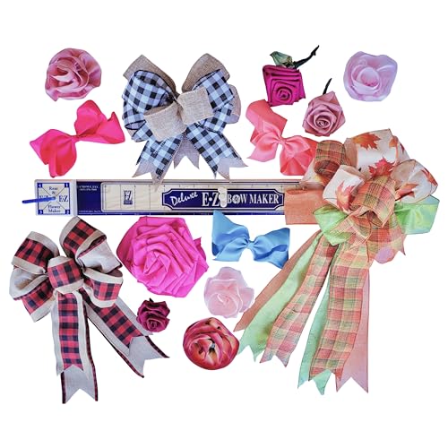 E-Z Bowz EZ-BR Bow Maker With Rose And Flower Maker Attachment - Easy Bow And Flower Maker Tool Kit For Ribbon thumb #1