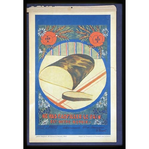 Poster Miche de pain vintage 76x101 cm pour une decoration murale retro