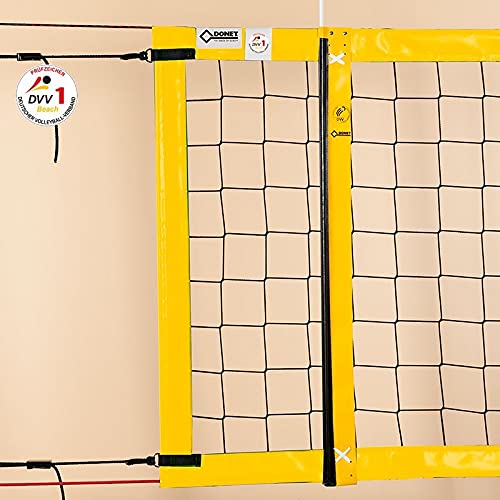 Beach-Volleyball-Turniernetz DVV-1, ca. 3 mm, 9,5 x 1,0 m, Einfassung gelb