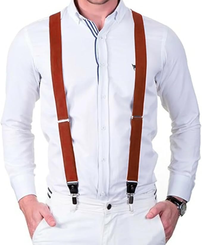 Image of Suspenders for Men, Adjustable Suspenders with Elastic Straps Y-Back Construction Heavy Duty for Work