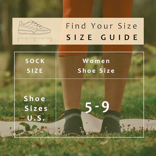 Image of Women Non Slip Grip Ankle Socks with Anti-Skid Soles Cushioned for Elderly, Yoga, Pilates, Ballet, Hospital, Home, Walking