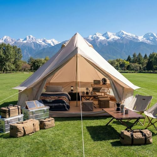 Carpa Bell 4 estaciones 3 m beige para 6 personas miniatura 1