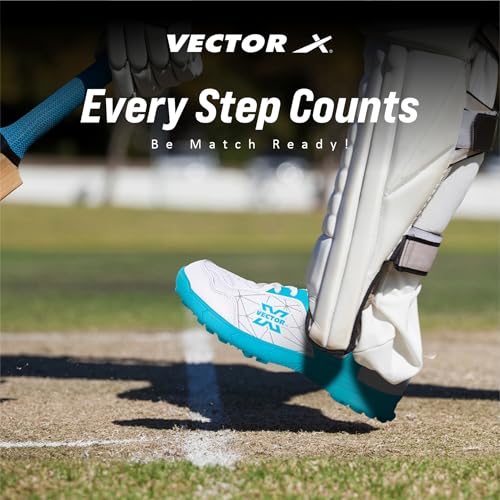 Image of Vector X Bouncer 2.0 Cricket Shoes for Men's - Fast Strap Sporty Synthetic Upper & Mesh | PVC Sole Stud, Lightweight, Comfort & Durability Shoe for All-Round Performance