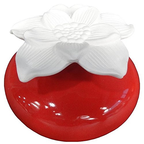 Diffuseur de Parfum par Capillarité Fleur Narcisse Rouge – Diffuseur Huile Essentielle Parfum d’Ambiance et Senteurs Maison – Vase en Céramique et Fleur en Plâtre – Diffusion Naturelle – Zen’Arôme