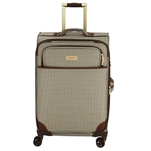 London Fog Cambridge 25″ Expandable Spinner, Olive Houndstooth