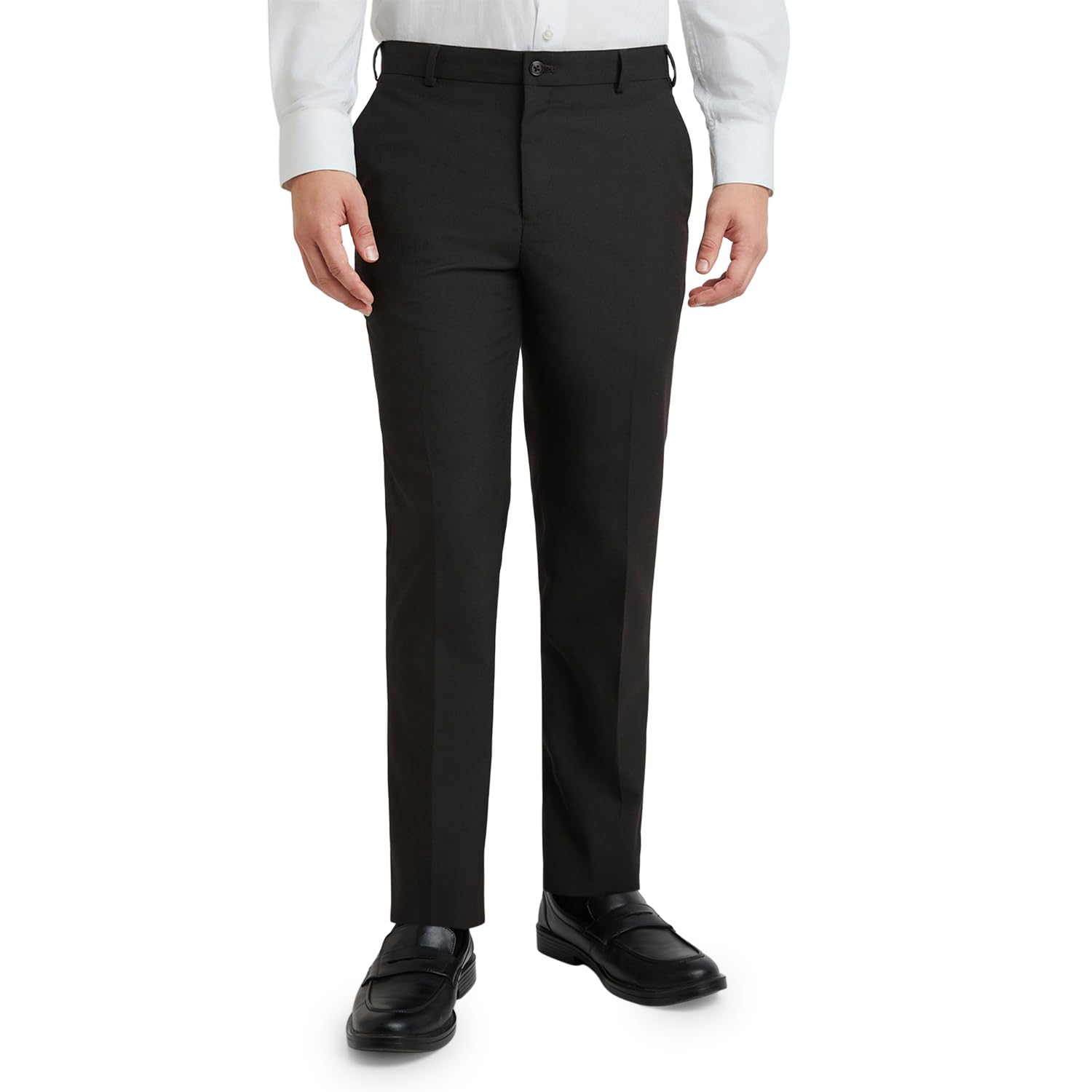 raymond Men's Mid Rise Solid Pattern Slim Fit Polyester Blend Flat Front Formal Trouser-picture-25