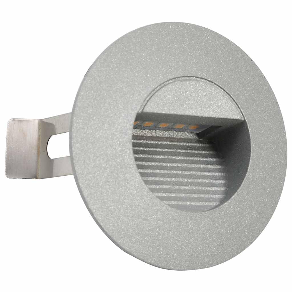 6er Set Außenwandleuchten LED 2W Rund Silbern Gussaluminium IP44 Wandlampe für Garten Fassade Treppe