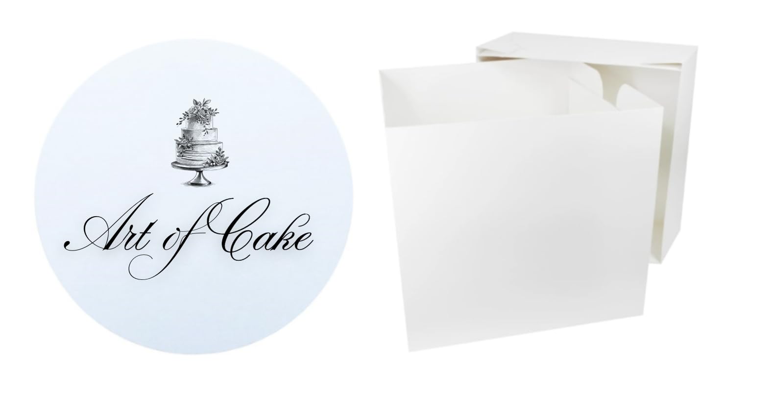 Art Of Cake White Art Of Cake® 6 Inch Round Masonite Cake Board & Cake Box Combo - 5Mm Thick Cake Drum With Matching Box - For Birthday Wedding Celebration Cakes (152Mm)