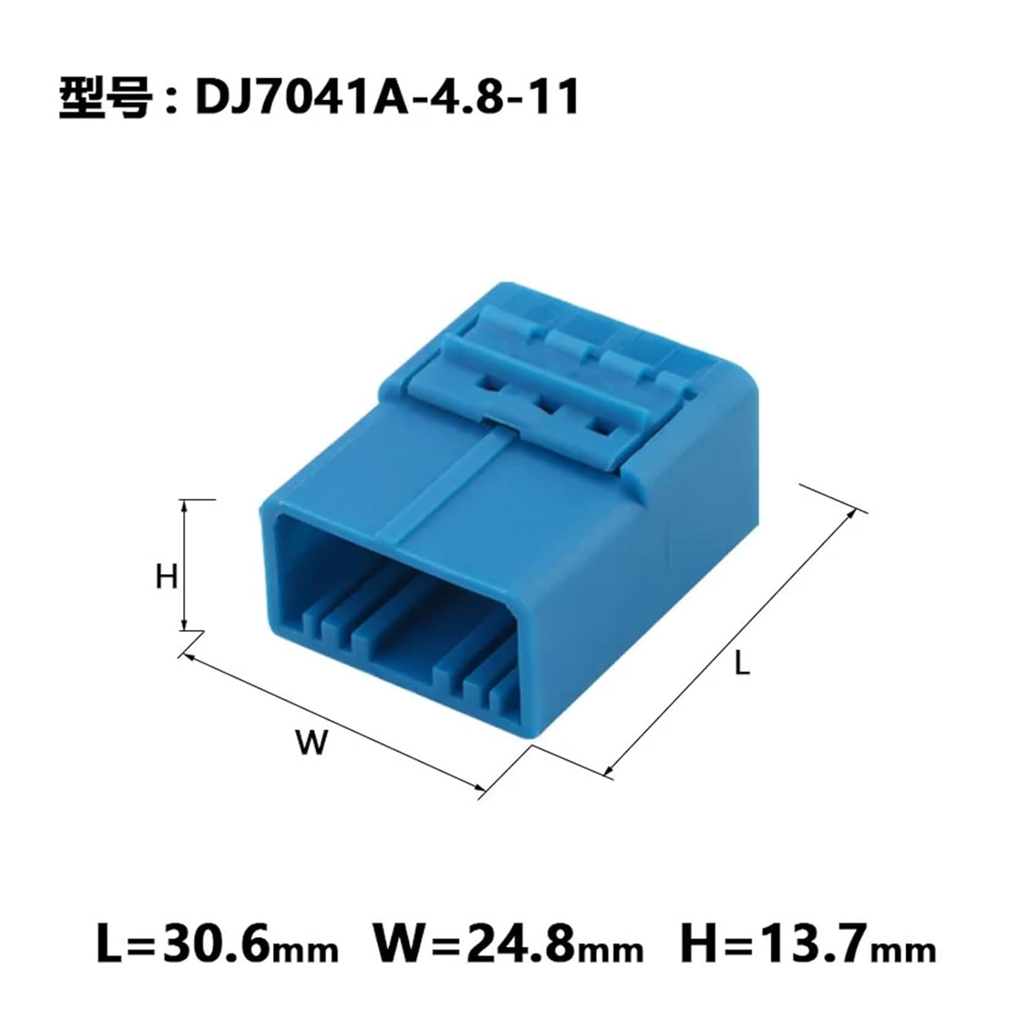 100 / DJ7041A-4.8-11 4P4 Hole Wiring Harness Plug Car Connector Connector Rubber Shell Sheath(Male,20 Sets_4P)