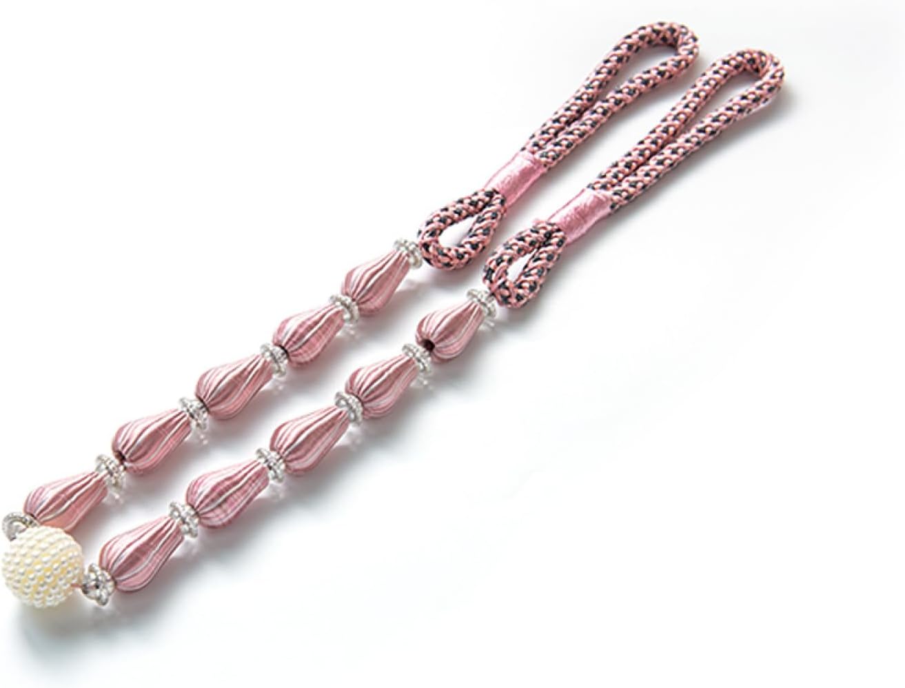 Curtain Ties 4 Pieces Pearl Oxford Curtain Straps Curtain Straps for Curtain Decoration Pink (Pink)
