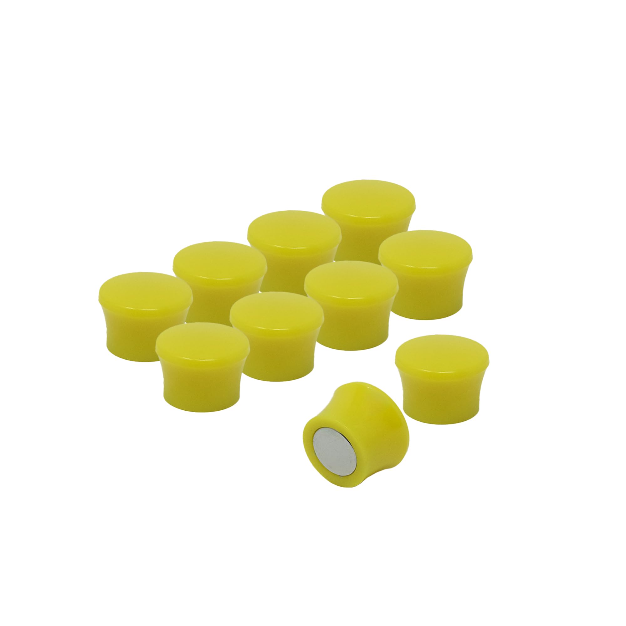 First4magnets Yellow Small High Power Memo Board Magnets For Fridge, Whiteboard, Noticeboard, Filing Cabinet - Pack Of 10
