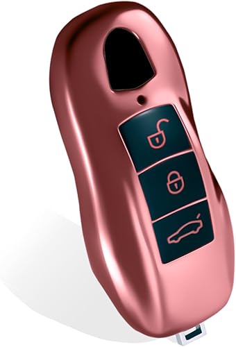 Vista 10 de Funda para llavero Porsche, funda de TPU suave premium compatible con Porsche Cayenne Panamera Macan/718/911/918 Boxster Cayman