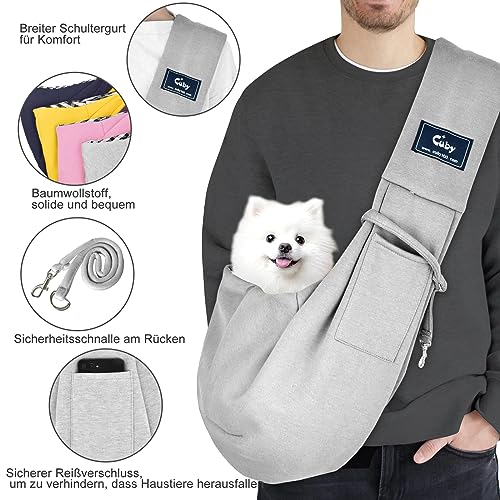CUBY Sommer Tragetücher Hunde Kleine Hunde Katze Sling Pet Tragetuch Single Schulter Pet Bag für Reisen Hundetragebeutel (Grau)