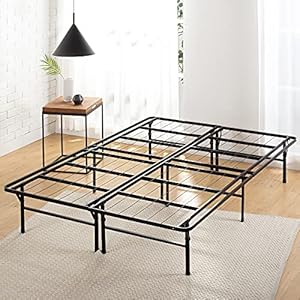 Zinus Smartbase matrasonderlegger, robuust, metalen frame, eenvoudige montage, opbergruimte onder het bed, 135 x 190 cm, zwart