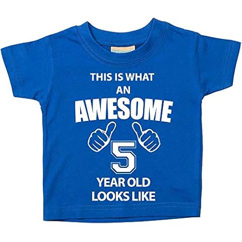 60 Second Makeover Limited This is What an Awesome 5 Year Old Looks Like Blue Tshirt Baby Toddler Kids Available in Sizes 0-6 Months to 14-15 Years Cover