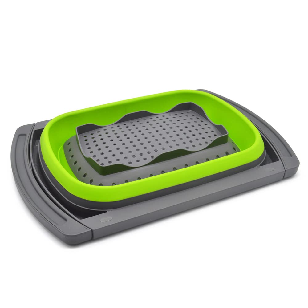 Colador plegable, colador sobre el fregadero, colador para verduras/frutas, colador plegable para frutas y pastas, colador plegable para cocina, 6 cuartos de galón, sin BPA 7
