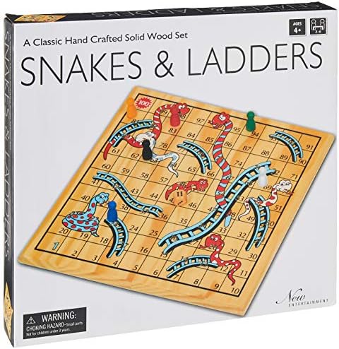 Wooden Snakes & Ladders Game
