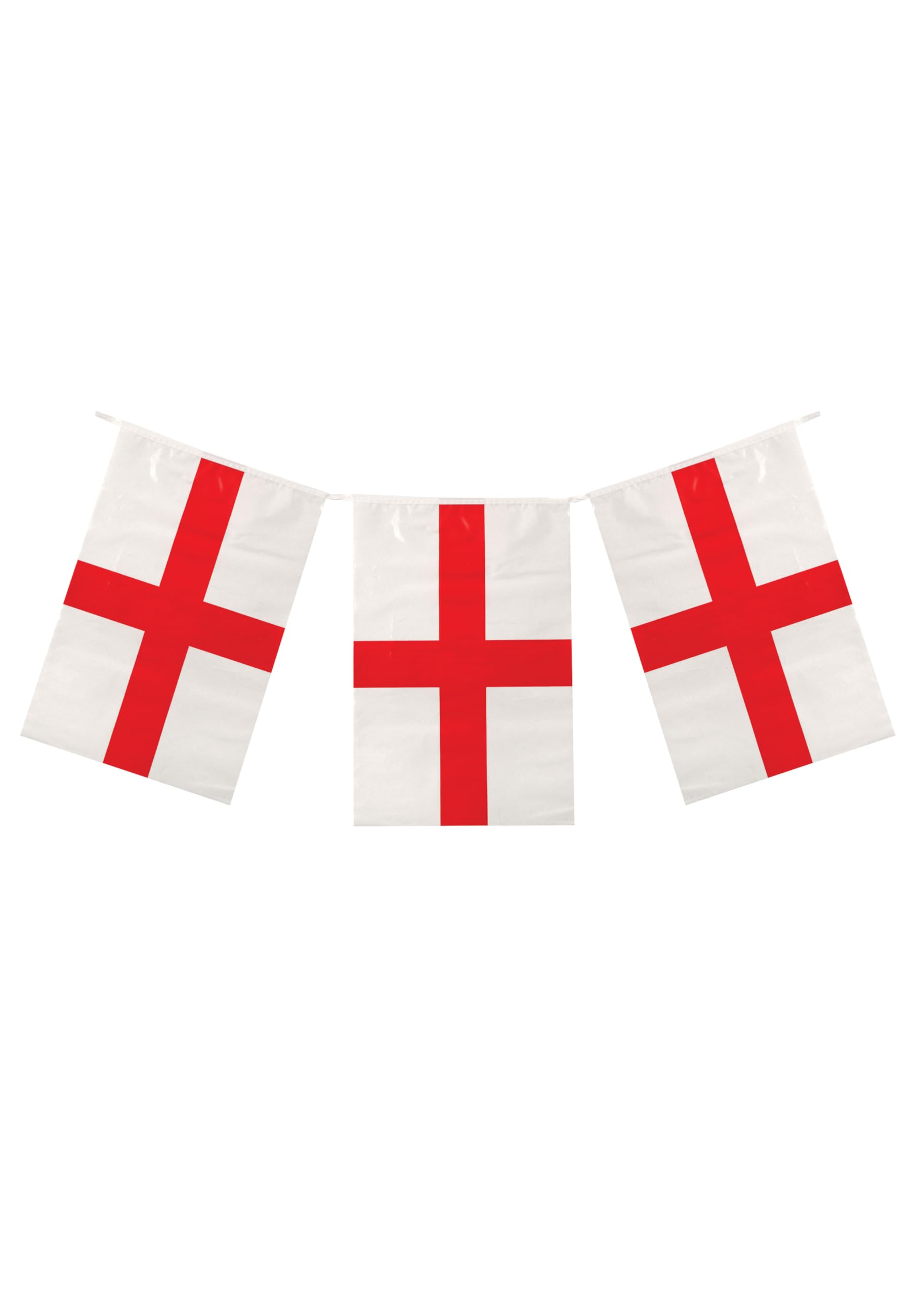 Henbrandt 2 x St. George’s Cross England Party Bunting with 20 Flags 10M / 33ft Bunting Red and White Cross Euros Football Championship World Cup Six Nations Garland for Home Pub BBQ Decoration