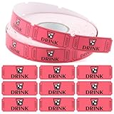 KASURE 1 Rollo de 1000 Etiquetas de Valor para Bebidas Rojas, Comida Números Consecutivos Bebidas para Fiestas, Eventos, Tómbolas y Bodas, Vale para Gratis, Fichas para Festivales y Eventos