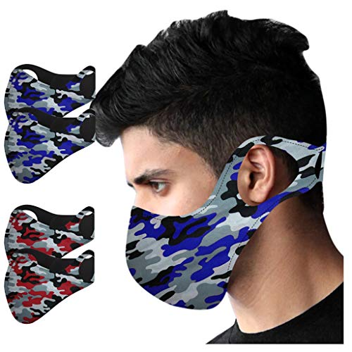 Auifor Unisex, algodón lavable 4PC, con estampado de camuflaje, adecuado para exteriores, velcro, a prueba de polvo, enviado desde España