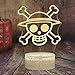 Anime One Piece Logo - Luz nocturna LED para niños, sensor táctil, colorida, luz nocturna para niños, decoración de escritorio, lámpara 3D, ambiente para mesita de noche, lámpara USB, juguete de