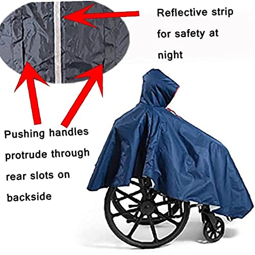 Poncho imperméable pour fauteuil roulant housse de pluie légère avec capuche