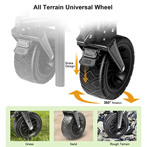 Luxcol Collapsible Folding Wagon, Heavy Duty Utility Beach Wagon Cart For Sand With Big Wheels, Adjustable Handle&Drink Holders For Shopping, Camping,Garden And Outdoor (Black) #TOP2