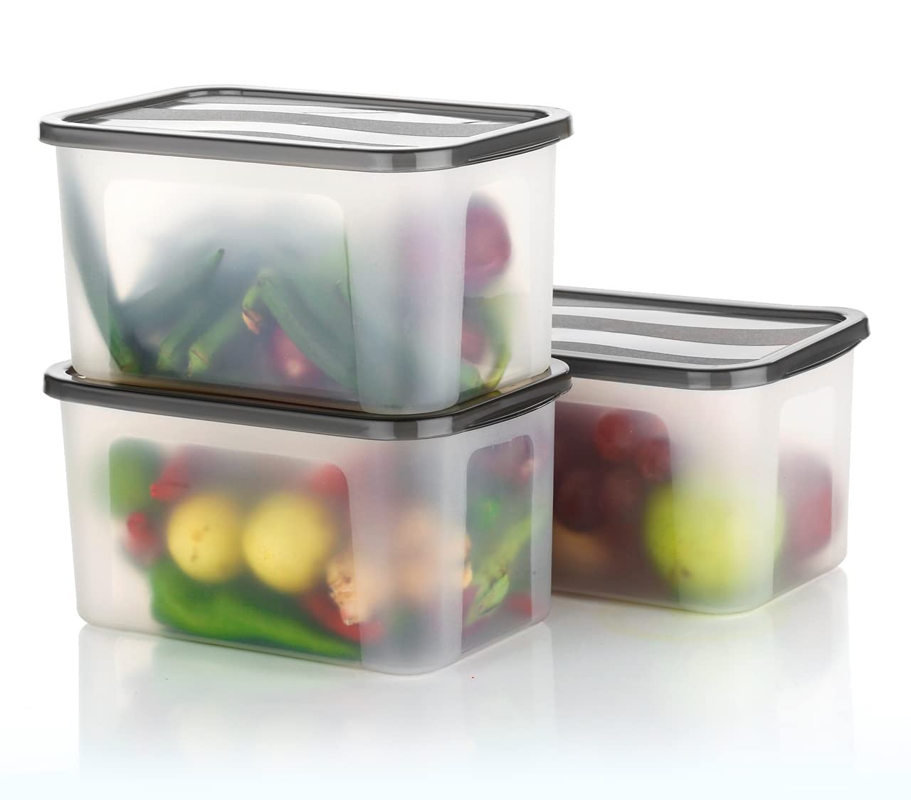 KD ZONE Plastic Fridge Multi Storage Container with Lid (Set of 3, 2000ml, Black) (B0CH8STT1K) Amazon Price History, Amazon Price Tracker