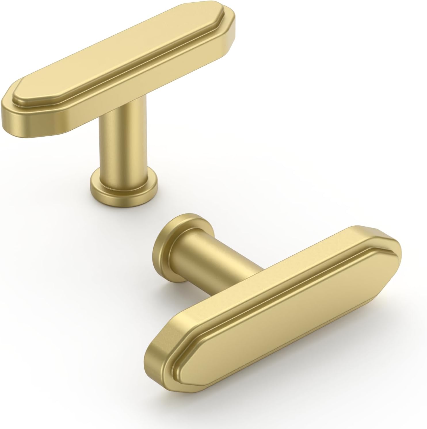 Asidrama 10 Pack Brushed Gold Kitchen Cabinet Knobs Cabinet Hardware Zinc Knobs for Dresser Drawers Single Hole Knob 10 Pack Brushed Gold