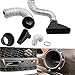 1pcs Universal Car Front Bumper admission air Turbo Air Intake Pipe Kit ABS Turbine Inlet Kit Pipe Air Funnel Carbon Fiber Look Engine Kits(Square)