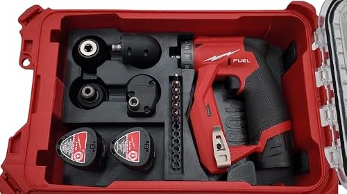 Image of M12 Installation Driver (2505-20O) Organizer Insert for Milwaukee Packout Organizer 48-22-8435,Holds 4 Attachments, 2 Batteries, 12 Bits, PETG