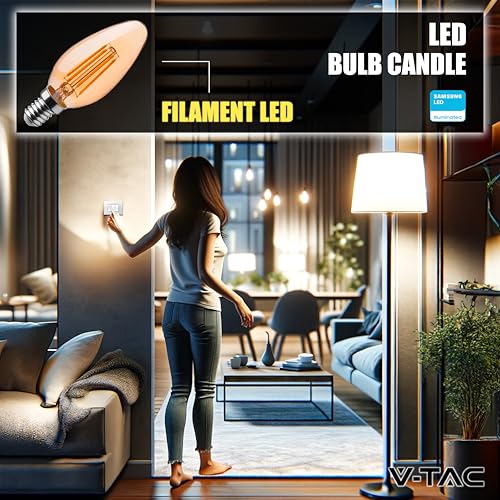 Ampoule LED E14 bougie retro verre ambre haut de gamme - 6
