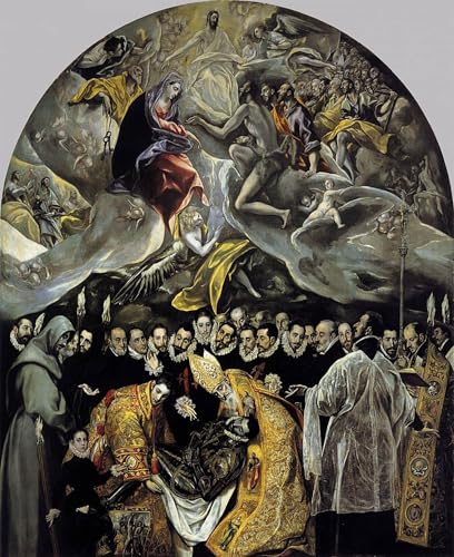 Tableau L'Enterrement du Comte d'Orgaz par El Greco Impression d'Art Vintage Mural 60x90cm