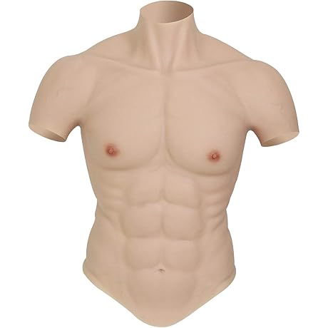 Realistic Silicone Muscle Suit for Cosplay, Fake Muscle Belly for Male Transgender