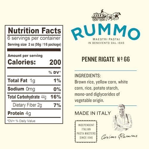 Rummo Gluten Free Penne Rigate N.66 - Gluten Free Pasta, Made with Corn & Rice, Penne Pasta Noodles, Pasta from Italy - 12 Ounce (Pack of 1) - Image 2